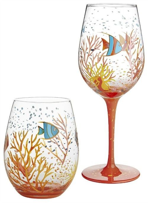 Coral Reef Goblets West Babylon Public Library